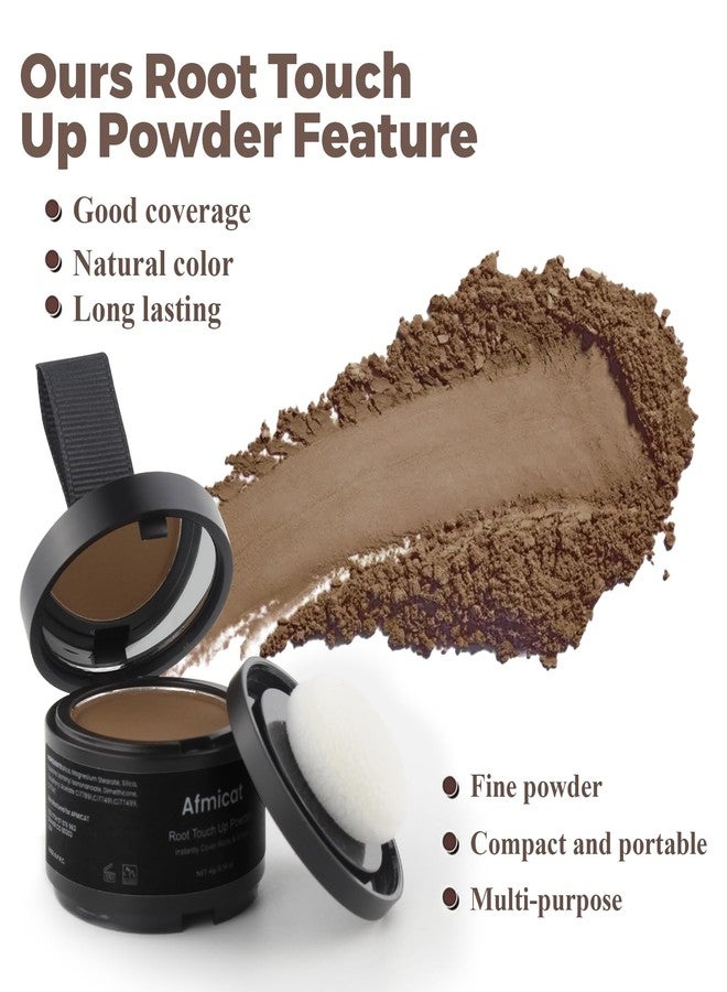 afmicat Instant Hairline Powder, Root Touch Up Hair Color for Gray Coverage and Thinning Hair, Root Cover Up Conceals Hair Loss & Bald Spots, Natural and Non-Greasy Hair Color for Women & Men, Brown - Image 5